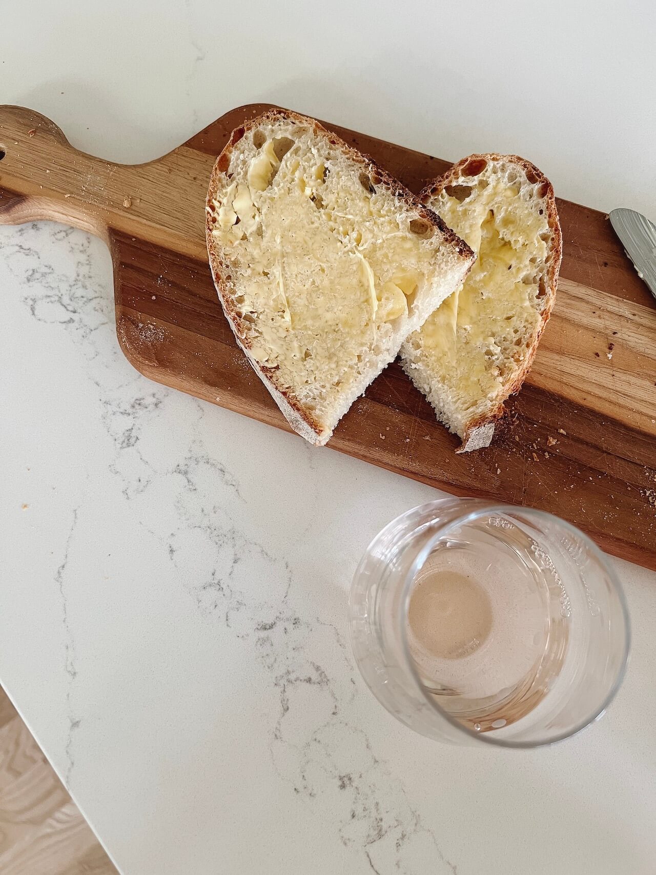 sourdough with butter and rose